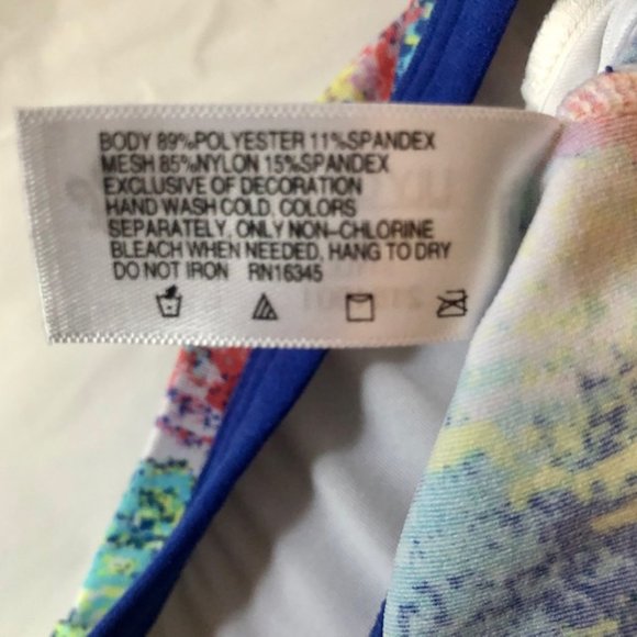 Lily of France X-Back Medium-Impact Sports Bra - Blue/Pink/White - L - Picture 6 of 6